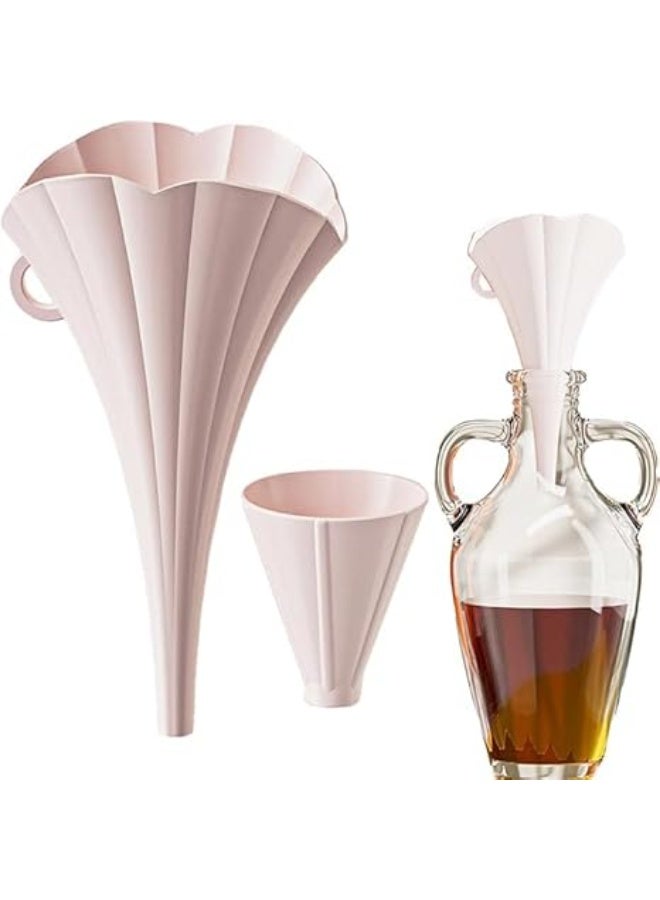 Funnel silicone flower shape folding with supporter, oil dispenser, Liquid Powder Transfer, Water Bottle, small grocery, Oil, Sauce, Water, Juice, Small Food-grains - Image 1
